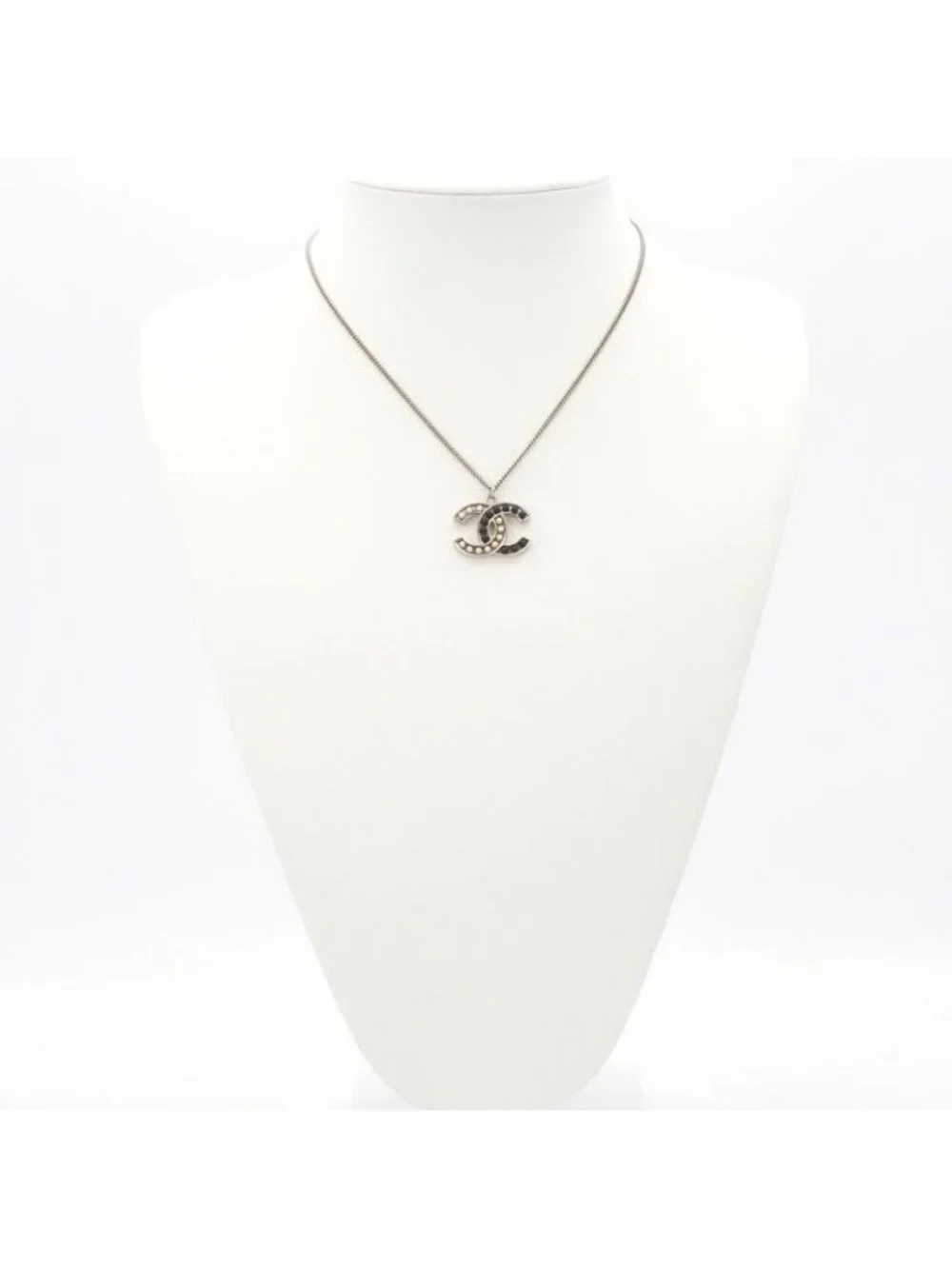Chanel GP Silver Navy Coco Mark Pearl